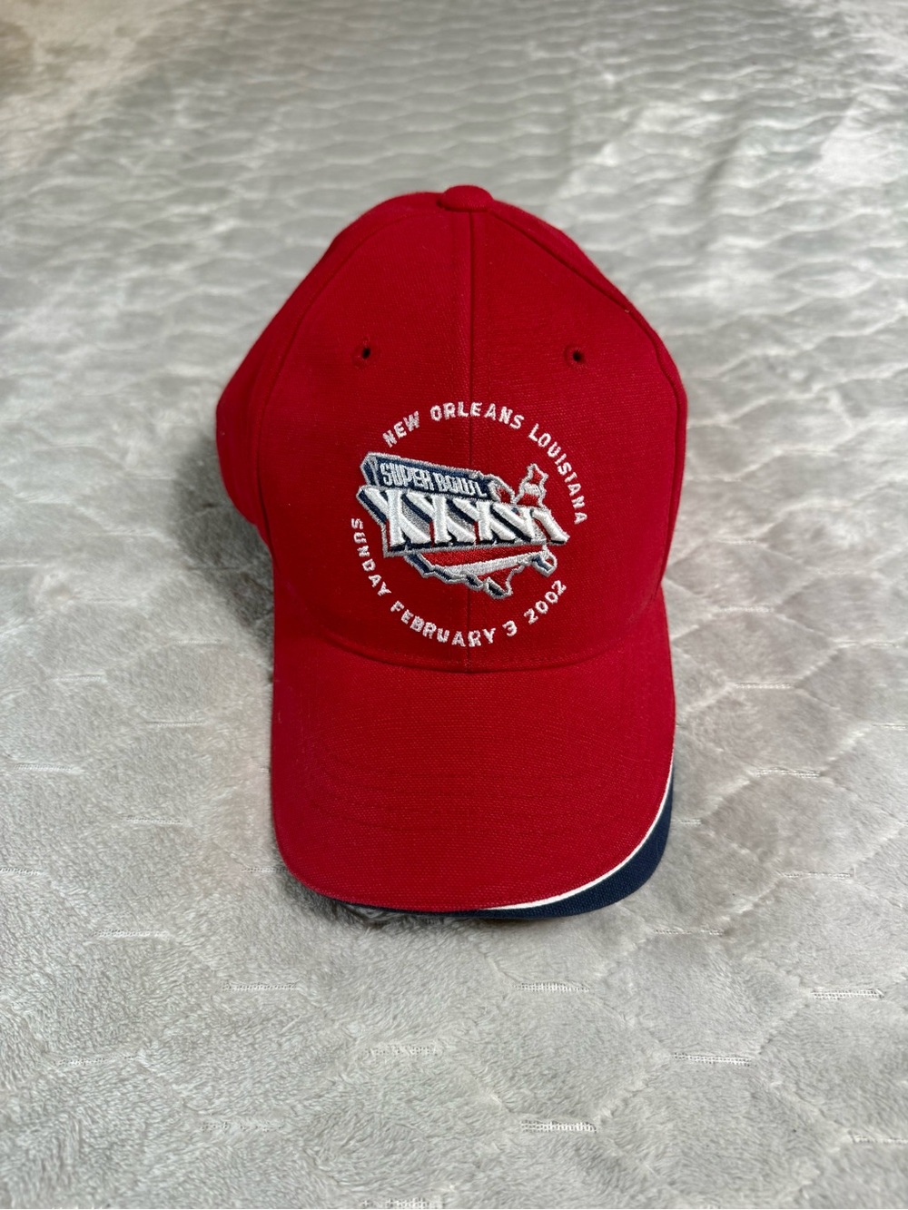 Vintage Reebok Super Bowl XXXVI 2002 NFL Adjustable Hat NWT Red